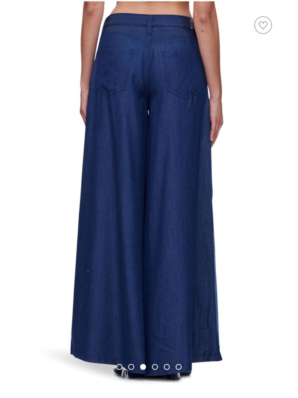 VIAVIA Uber Wide Leg Jeans Blue Cupro Luxury Low Rise Palazzo Italian Pants - Picture 8 of 16